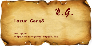 Mazur Gergő névjegykártya